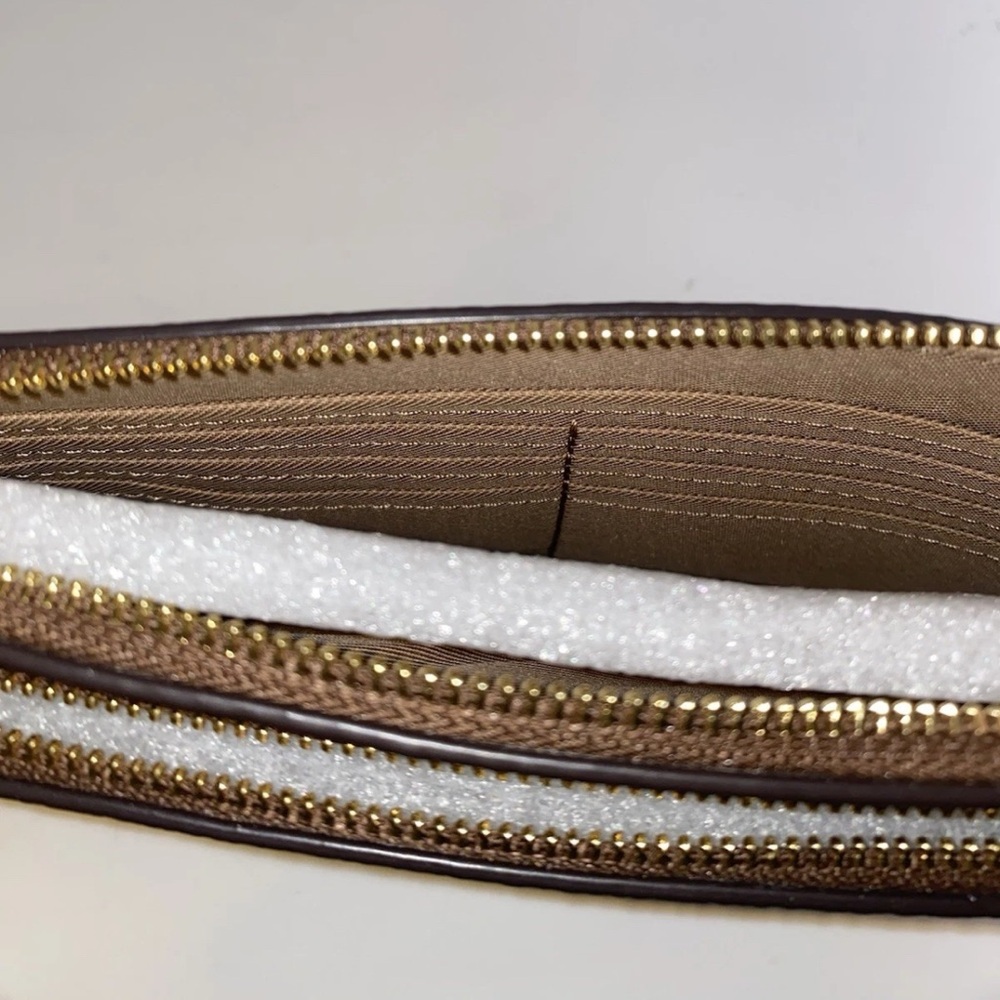 Coach Signature Tan Wristlet Clutch - Picture 9 of 15